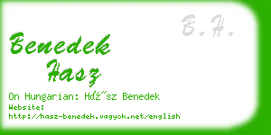 benedek hasz business card
